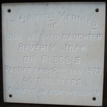 PLESSIS Beverly Joan, du -1973