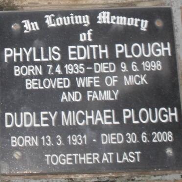 PLOUGH Dudley Michael 1931-2008 &amp; Phyllis Edith 1935-1998