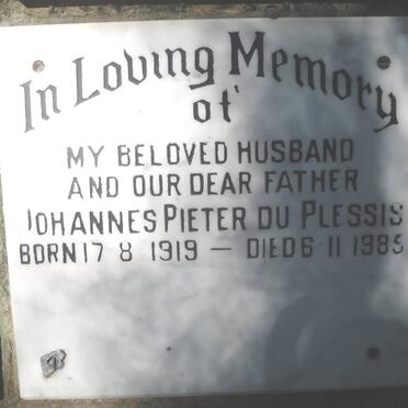 PLESSIS Johannes Pieter, du 1919-1985