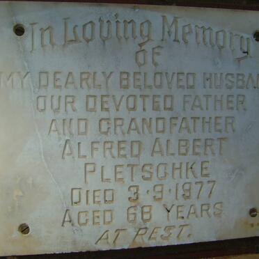 PLETSCHKE Alfred Albert -1977