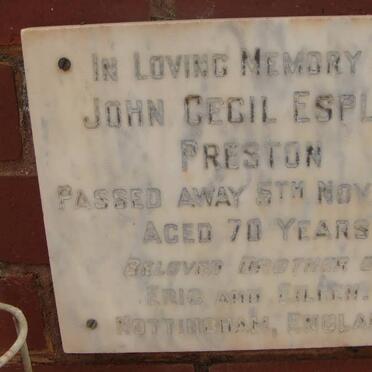 PRESTON John Cecil Espley -1969