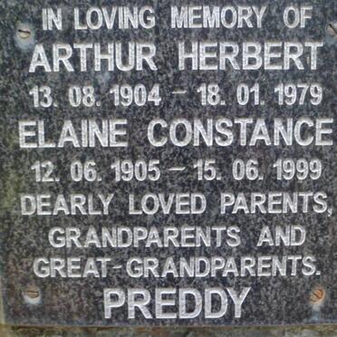 PREDDY Arthur Herbert 1904-1979 &amp; Elaine Constance 1905-1999