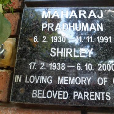 PRADHUMAN Maharaj 1930-1991 &amp; Shirley 1938-2000