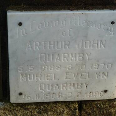 QUARMBY Arthur John 1888-1970 &amp; Muriel Evelyn 1906-1990
