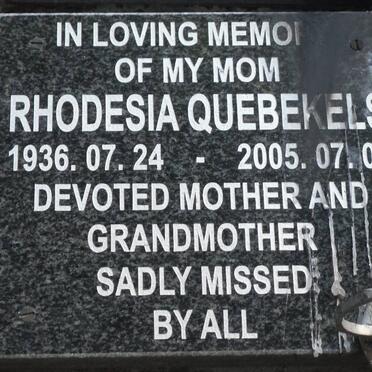 QUEBEKELS Rhodesia 1936-2005