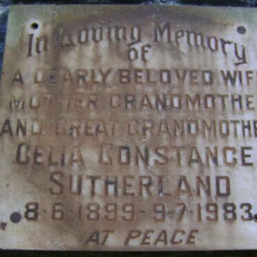 SUTHERLAND Celia Constance 1899-1983