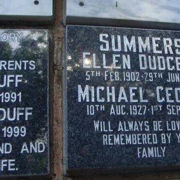 SUMMERS Michael George 1927-1995 :: SUMMERS Ellen Dudgeon 1902-1991