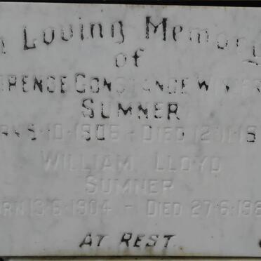 SUMNER William Lloyd 1904-1983 &amp; Florence Constance Winifred 1906-1973
