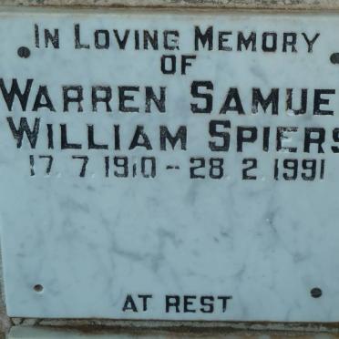 SPIERS Warren Samuel William 1910-1991