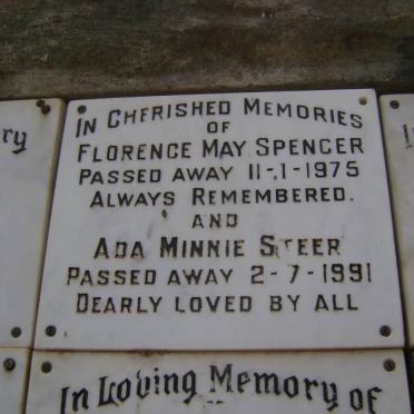 SPENCER Florence May -1975 :: STEER Ada Minnie -1991