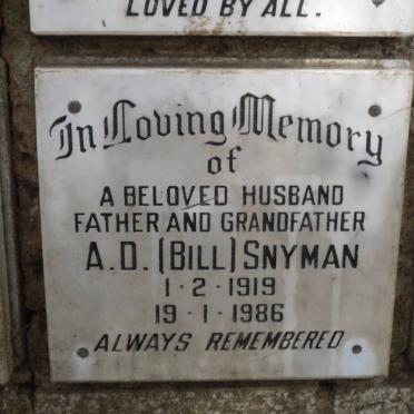 SNYMAN A.D. 1919-1986