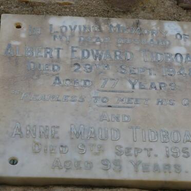 TIDBOALD Albert Edward -1948 &amp; Anne Maud -1959
