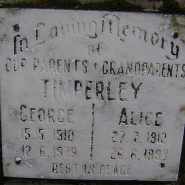 TIMPERLEY George 1910-1979 &amp; Alice 1912-1993