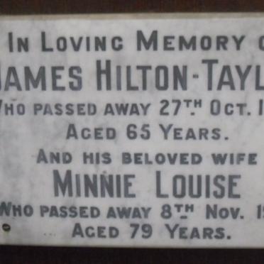 TAYLOR James, HILTON -1941 &amp; Minnie Louise -1952
