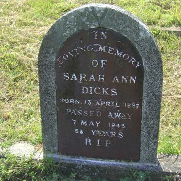 DICKS Sarah Ann 1887-1945
