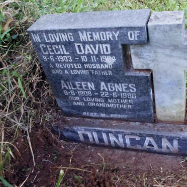 DUNCAN Cecil David 1903-1984 &amp; Aileen Agnes 1908-1986
