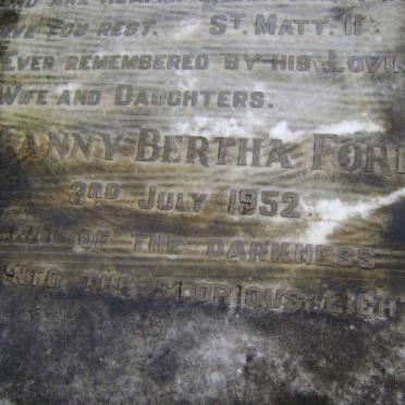 FORD Leonard Beaumont Coates -1944 & Fanny Bertha -1952