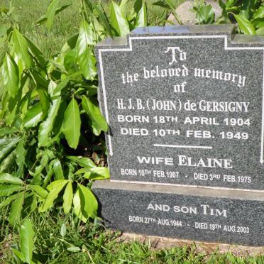 GERSIGNY H.J.B., de 1904-1949 &amp; Elaine 1907-1975 :: GERSIGNY Tim, de 1944-2003