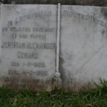 GERARD Jerimiah Alexander 1920-1966