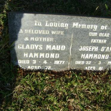 HAMMOND Joseph D'Arcy -1978 &amp; Gladys Maud -1977