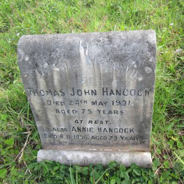 HANCOCK Thomas John -1931 &amp; Annie -1956