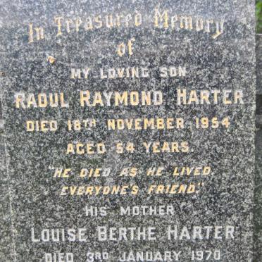 HARTER Louise Bertha -1970 :: HARTER Raoul Raymond -1954 :: HARTER Gerard Jean -1943 