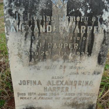 HARPER Alexander -1932 & Jofina Alexandrina -1954 :: HARPER Annie -1936 :: OLDHAM Roy -1989 & Mary -1974