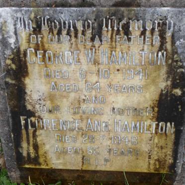 HAMILTON George W. -1941 &amp; Florence Ann -1946