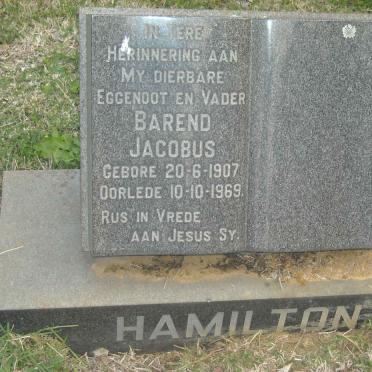 HAMILTON Barend Jacobus 1907-1969