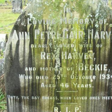 HARVEY Ann Petri Gair -1934