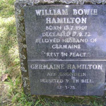 HAMILTON William Bowie 1901-1972 &amp; Germaine -1975