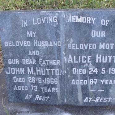 HUTTON John M. -1966 &amp; Alice -1979