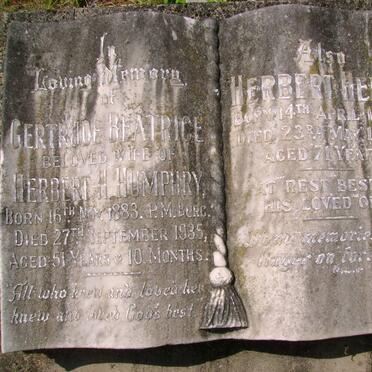 HUMPHRY Herbert Henry 1879-1950 &amp; Gertrude Beatrice 1883-1935