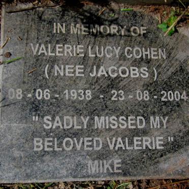 COHEN Valerie Lucy nee JACOBS 1938-2004