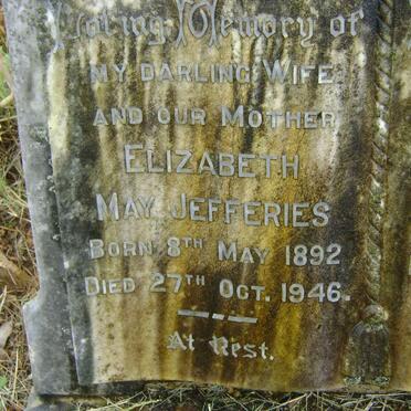 JEFFERIES Robert William Dunbar 1888-1949 &amp; Elizabeth May 1892-1946