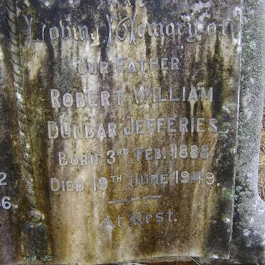 JEFFERIES Robert William Dunbar 1888-1949 &amp; Elizabeth May 1892-1946