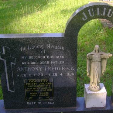 JULIUS Anthony Frederick 1923-1984  &amp; Dorothy Faith 1923-2000