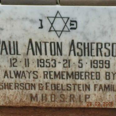 ASHERSON Paul Anton 1953-1999