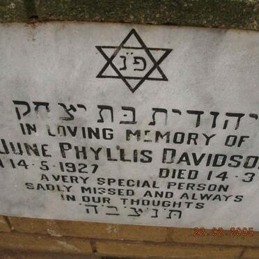 DAVIDSON June Phyllis 1927-1987