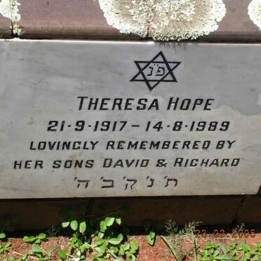 HOPE Theresa 1917-1989