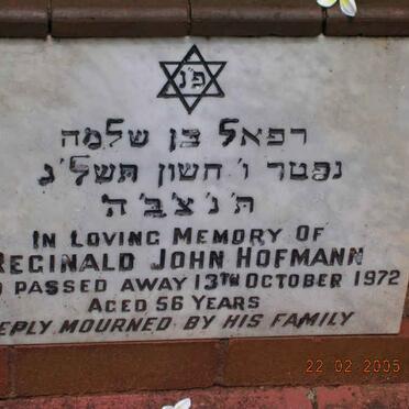 HOFMANN Reginald John -1972