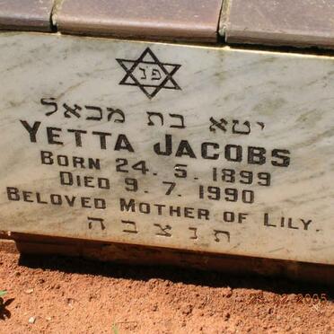 JACOBS Yetta 1899-1990