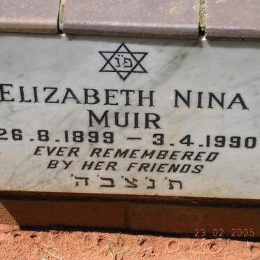 MUIR Elizabeth Nina 1899-1990