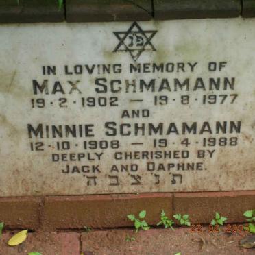 SCHMAMANN Max 1902-1977 &amp; Minnie 1908-1988