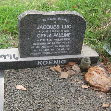KOENIG Jacques Luc 1924-2000 &amp; Greta Pauline 1932-2008