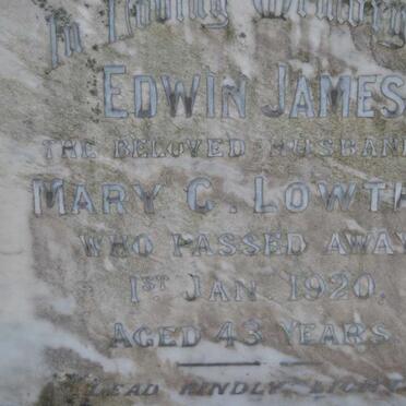 LOWTHER Edwin James -1920