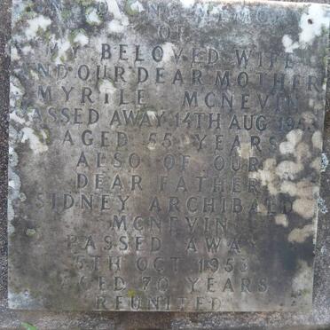 MCNEVIN Sidney Archibald -1953 &amp; Myrtle -1953