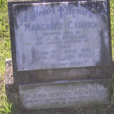 McINTOSH John Newton 1888-1969 &amp; Margaret Carrick 1891-1953
