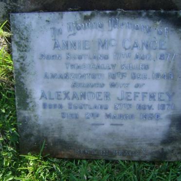 McCANCE Alexander Jeffrey 1871-1950 &amp; Annie 1877-1949