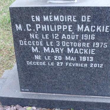 MACKIE M.C. Philippe 1916-1975 &amp; M. Mary 1913-2012